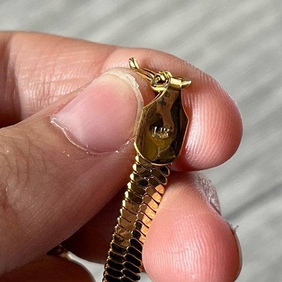 Kay Jewelers vintage 90s 14K gold chain with Square CZ stone - Picture 6 of 11